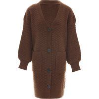 Strukturierter Oversized-Cardigan mit V-Ausschnitt