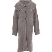Lange Grobstrickjacke im Mantel-Stil