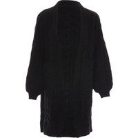 Langer Cardigan mit Zopfmuster