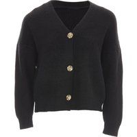 Gerippte Strickjacke mit V-Ausschnitt