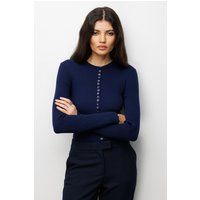 Gerippter Cardigan mit Knopfleiste