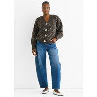 Strick-Cardigan mit Sternenmuster und V-Ausschnitt