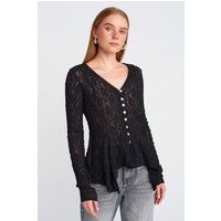 Spitzen-Cardigan mit V-Ausschnitt