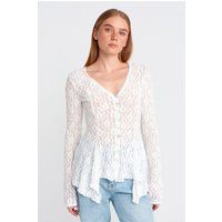 Femininer Spitzen-Cardigan mit Knöpfen