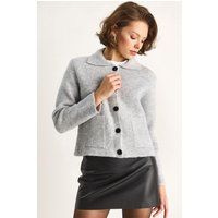 Strickcardigan mit Hemdkragen