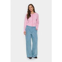 Gestreifter Cardigan mit Rundhals