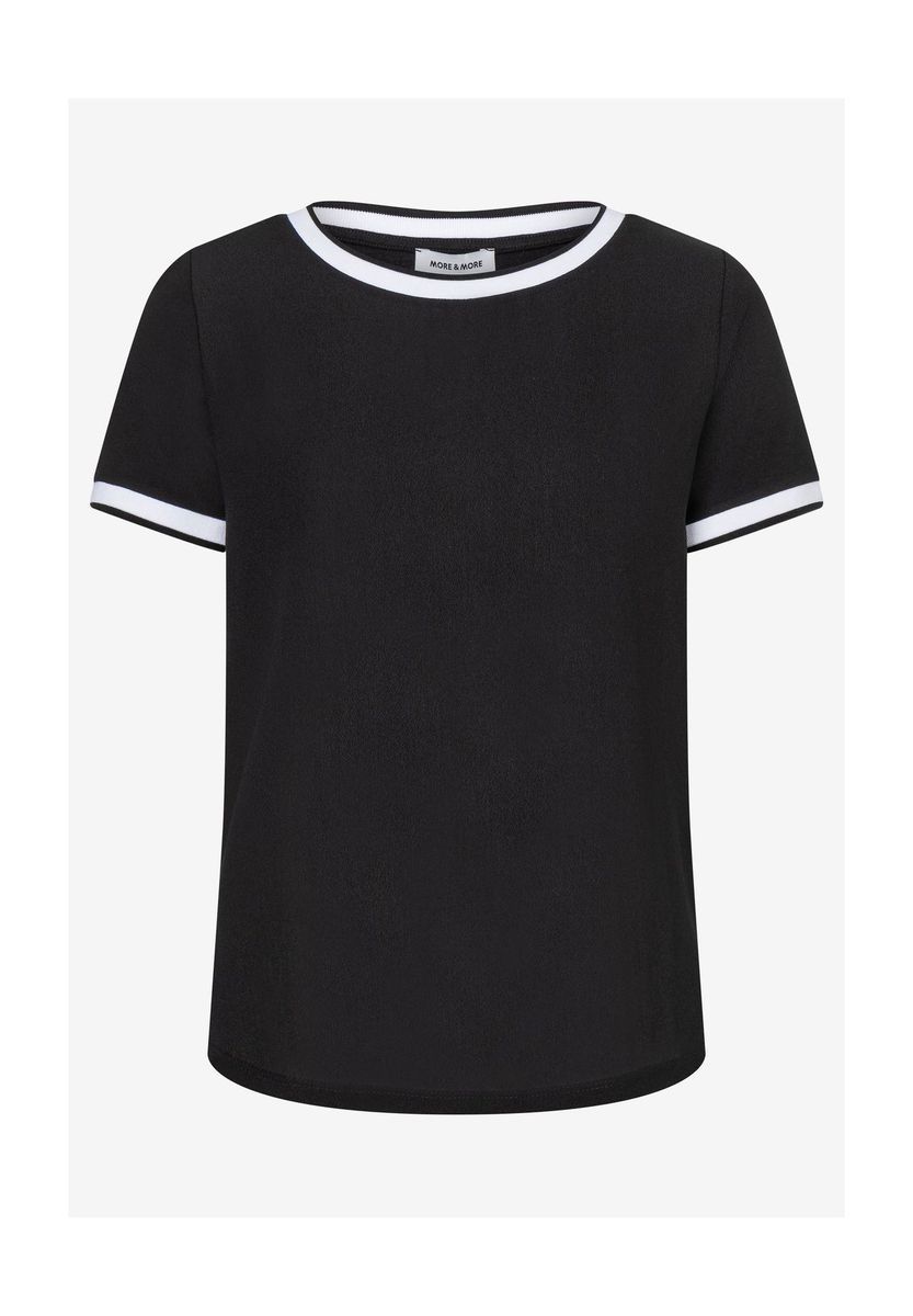 T-Shirt mit weißen Kontrastbündchen