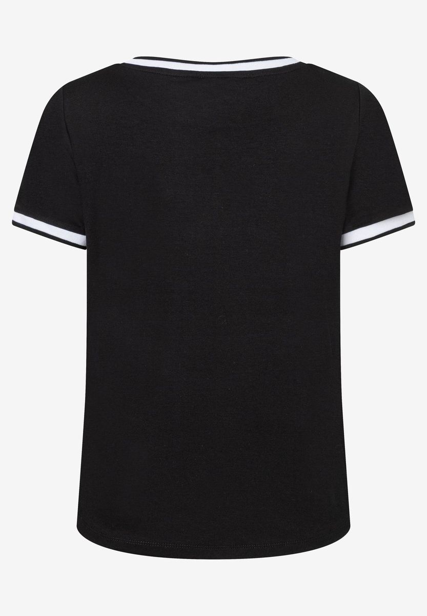 T-Shirt mit weißen Kontrastbündchen
