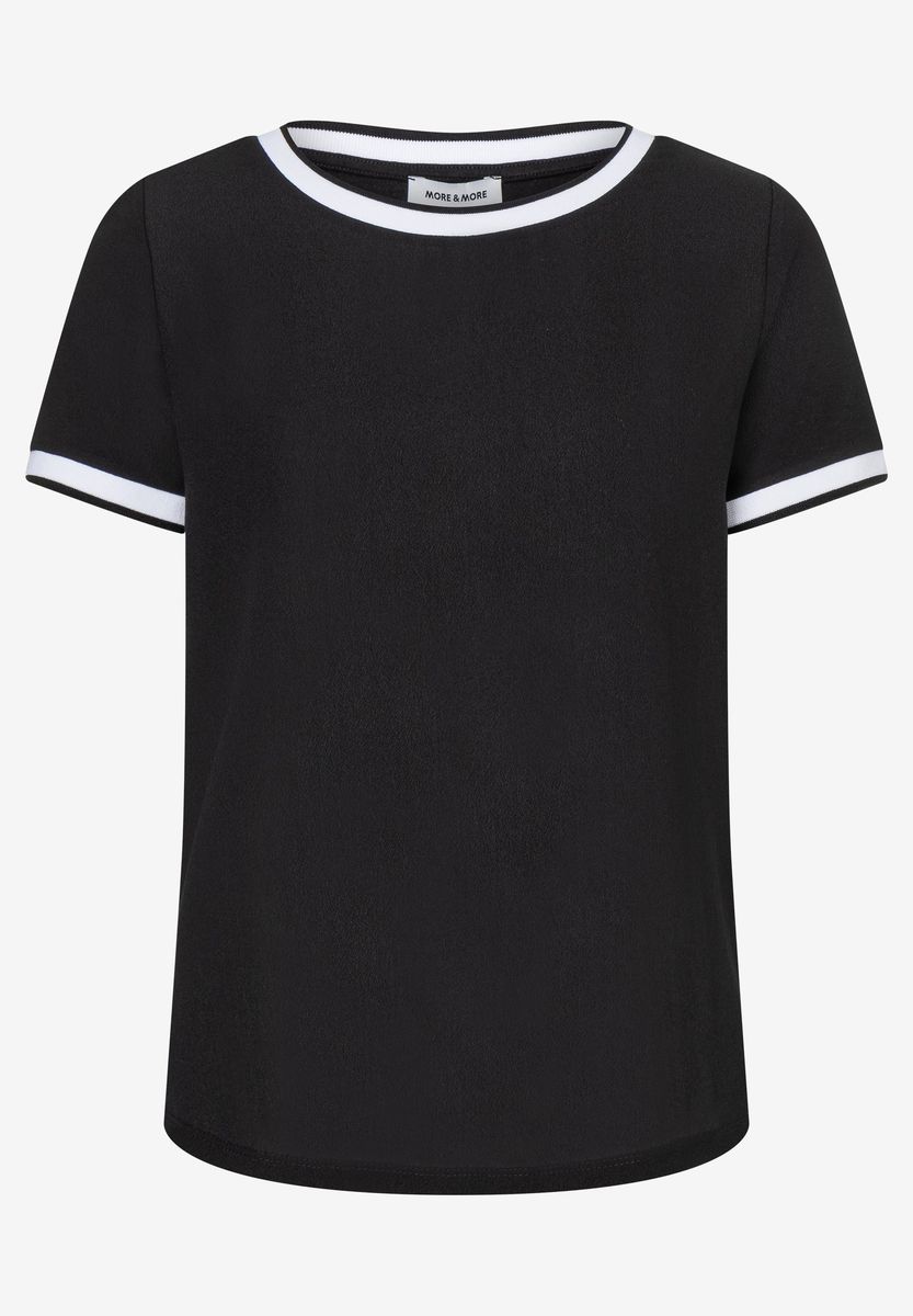 T-Shirt mit weißen Kontrastbündchen