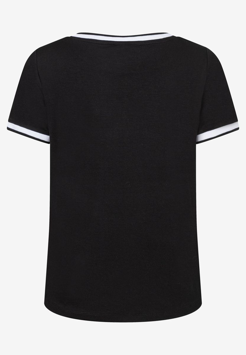 T-Shirt mit weißen Kontrastbündchen