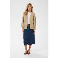 Locker geschnittene offene Strickjacke
