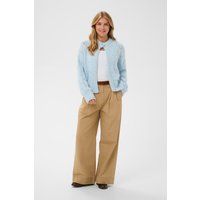 Strukturierte Relaxed-Strickjacke mit Pointelle-Muster