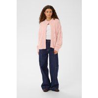 Oversize-Strickjacke mit Rauten-Lochmuster