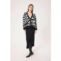 Oversized Cardigan mit Zebramuster