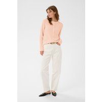 Rippstrick-Cardigan mit Rundhals-Ausschnitt