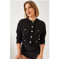 Strukturierte Strickjacke mit Knöpfen