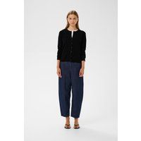 Klassischer Rippstrick-Cardigan mit Rundhals