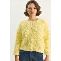 Strukturierter Cardigan mit Zottelstrick