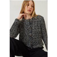 Strukturierter Jacquard-Strick-Cardigan