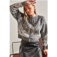 Strukturierter Kurz-Cardigan mit Knöpfen