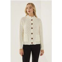 Strukturierte Strickjacke mit Zopfmuster