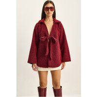 Strukturierter Oversized-Cardigan mit Bindedetail