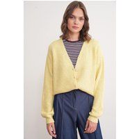 Overschnittener Cardigan mit Rippenmuster