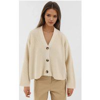 Oversized Rippstrick-Cardigan mit Knöpfen