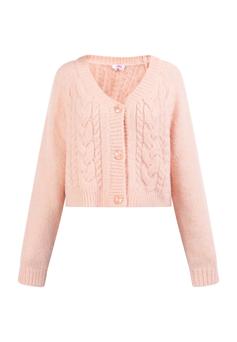 Kurz geschnittener Cardigan mit Zopfmuster