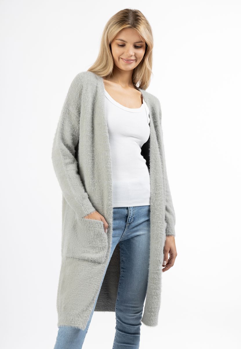 Weicher Long-Strickcardigan mit Taschen
