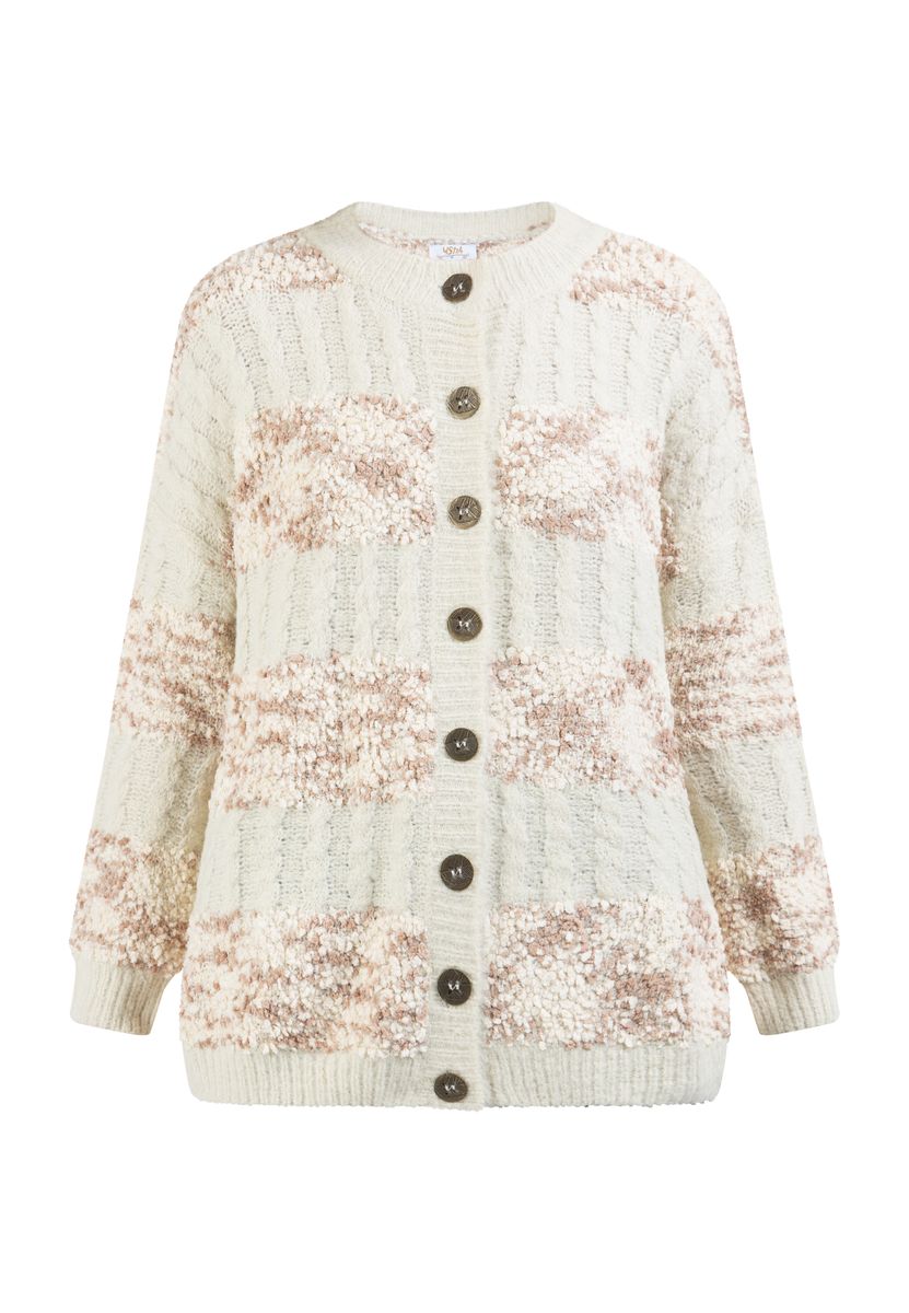 Gestreifte Strickjacke mit Strukturmuster