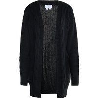 Langer Cardigan mit Zopfmuster