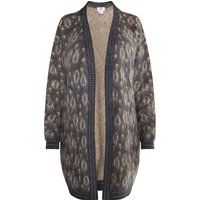 Gemusterter Strickcardigan in Fransenoptik