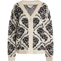 Gemusterter Strickcardigan mit V-Ausschnitt