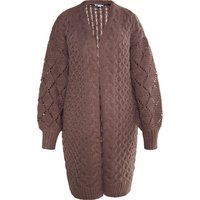 Oversize-Longcardigan mit Zopfmuster