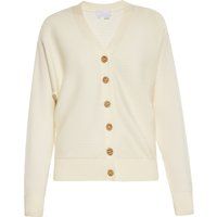 Strickjacke mit V-Ausschnitt und Rippstruktur