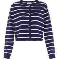 Gestreifter Cardigan mit Rundhalsausschnitt