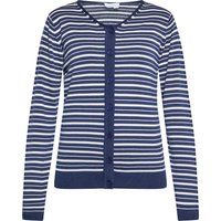 Klassische gestreifte Strickjacke mit V-Ausschnitt