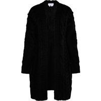 Langer Zopfstrick-Cardigan mit offener Front