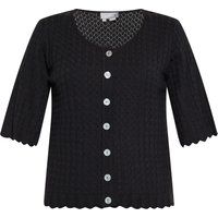 Strukturierte Ajour-Strickjacke