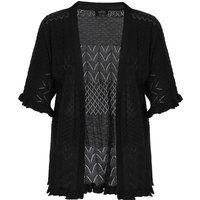 Offene Strickjacke mit Ajour-Muster