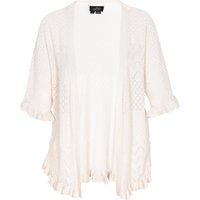 Leichte Ajour-Strickjacke mit Rüschen