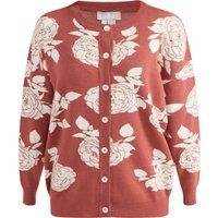 Strickjacke mit Blumenintarsie und Perlen