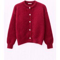 Oversize-Strickjacke mit Perlenknöpfen