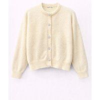 Übergroßer flauschiger Cardigan mit Perlen