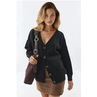 Oversized Rippstrick-Oberteil im Boyfriend-Stil