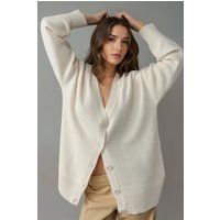 Übergroßer Rippstrick Boyfriend-Cardigan