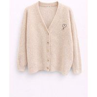 Übergroßer Strick-Cardigan mit Herzdetail