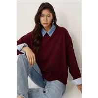 Lockerer Rundhals-Strickpullover