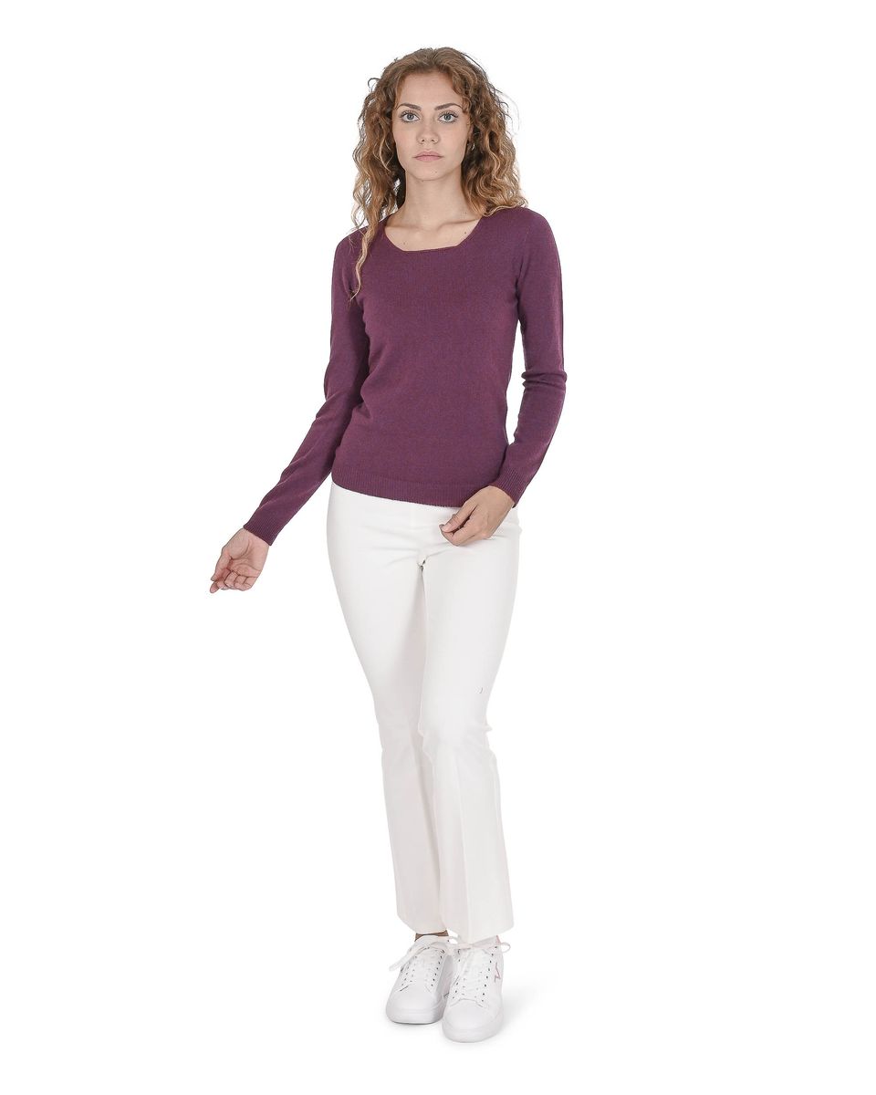 Kaschmirpullover mit Karree-Ausschnitt